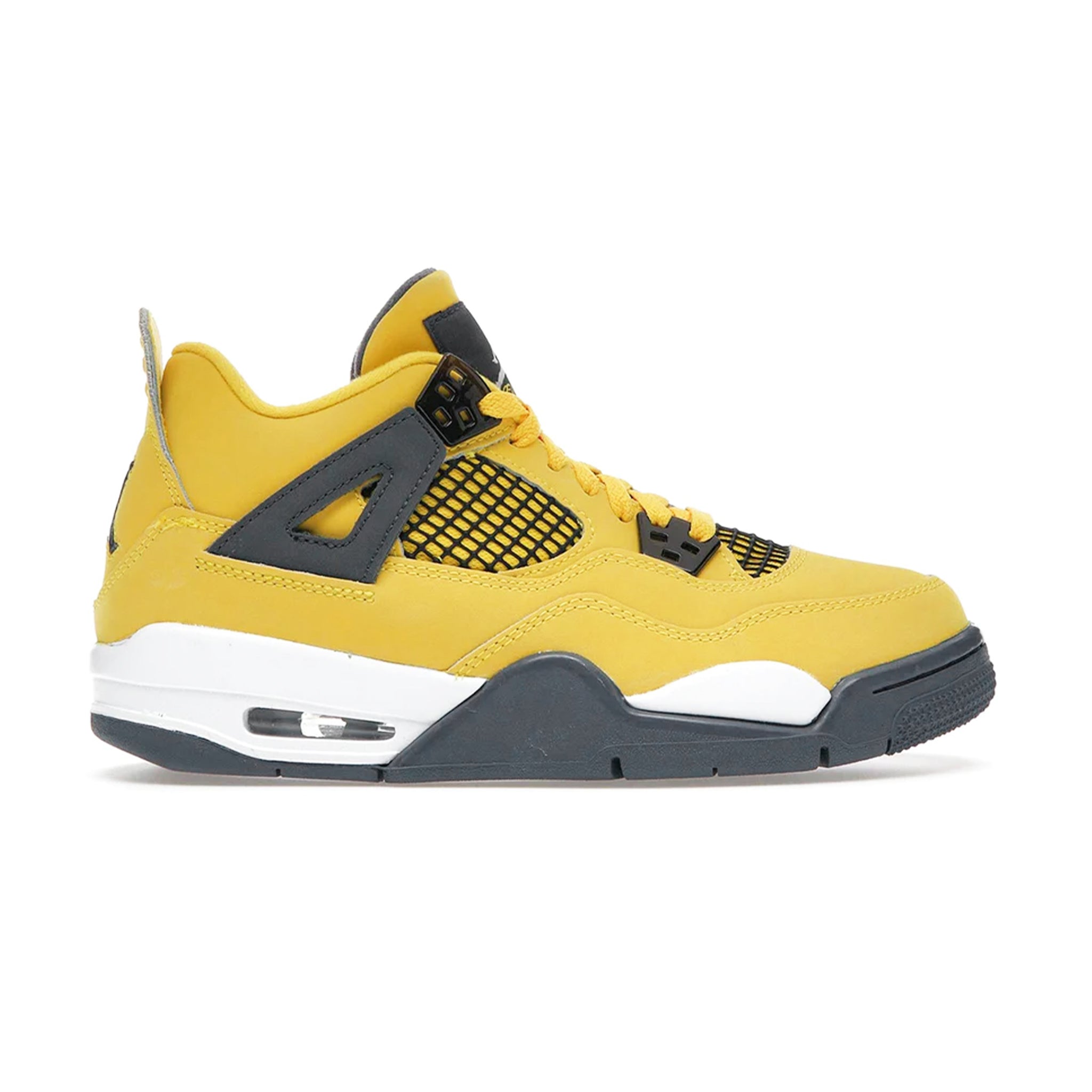 Side view of Air Jordan 4 Retro Lightning (2021) (GS) 408452-700